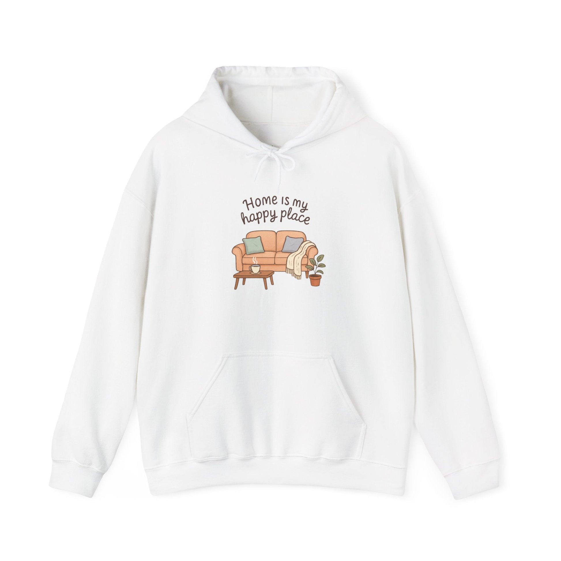 Hooded Sweatshirt - 'Home Is My Happy Place' Design Boho Wear