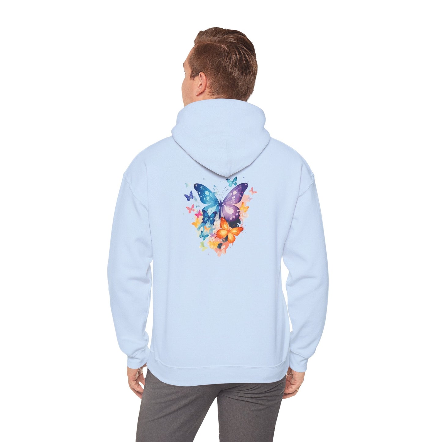 Colorful Butterfly Hoodie - Artistic Unisex Sweatshirt for Spring Adventures Printify