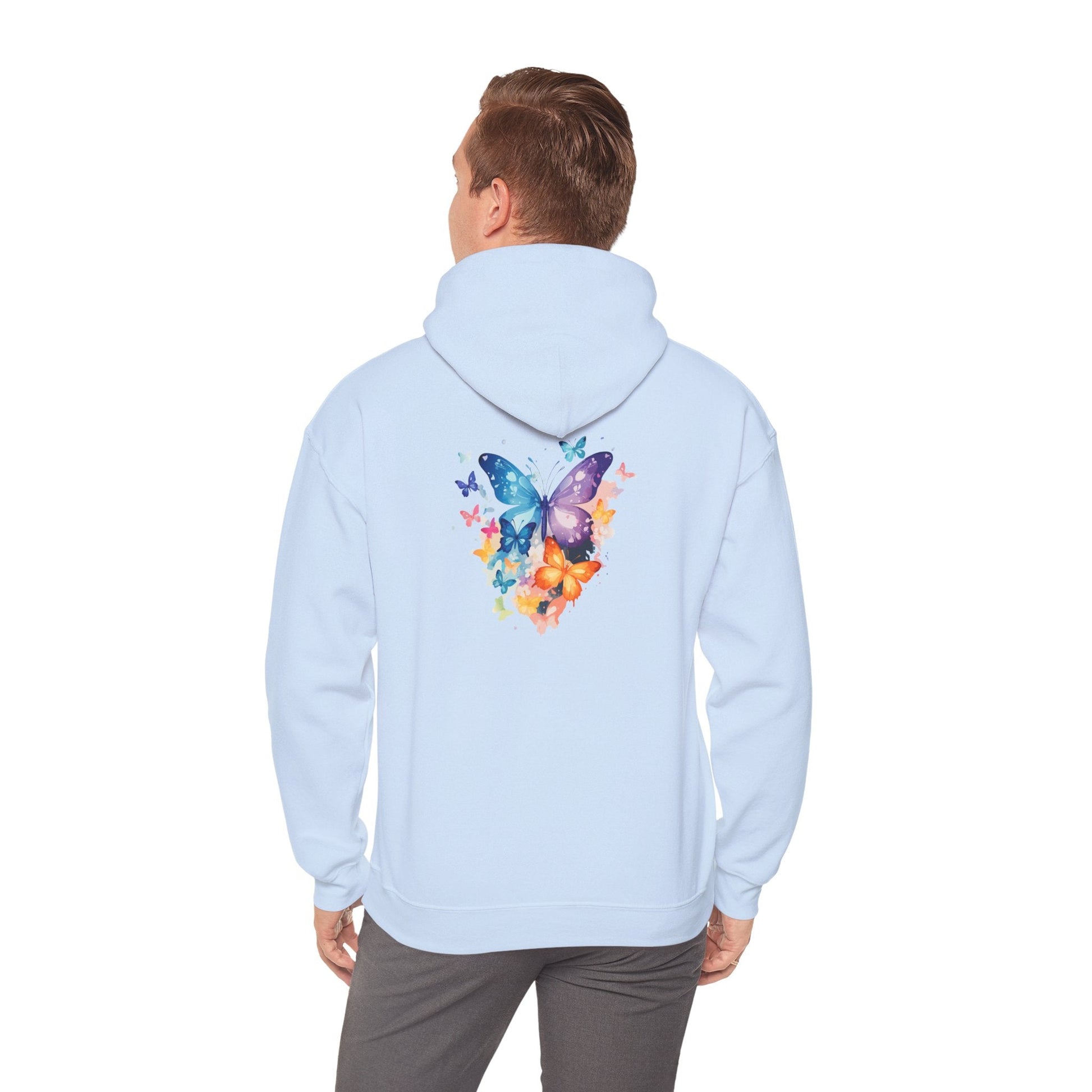 Colorful Butterfly Hoodie - Artistic Unisex Sweatshirt for Spring Adventures Printify