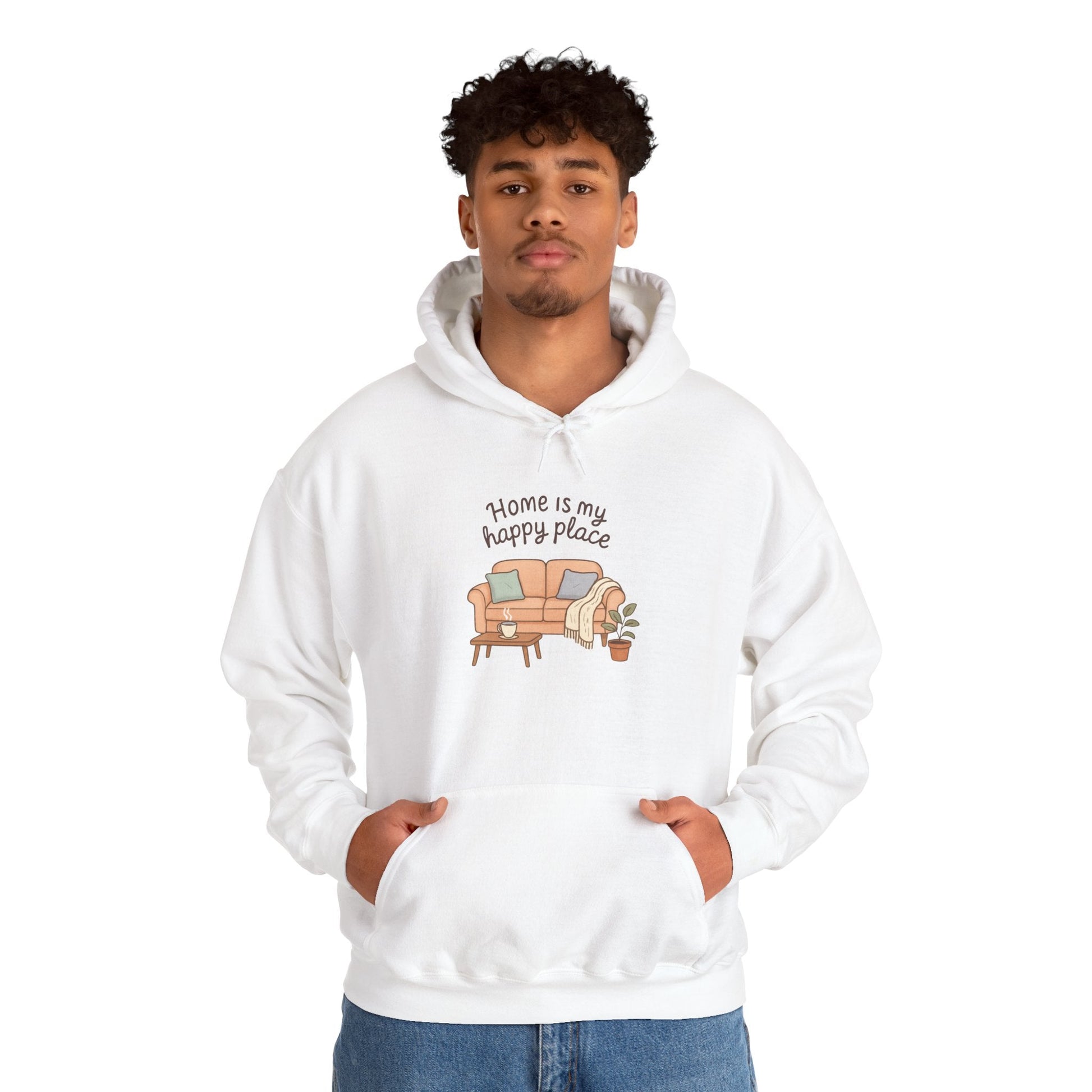 Hooded Sweatshirt - 'Home Is My Happy Place' Design Boho Wear
