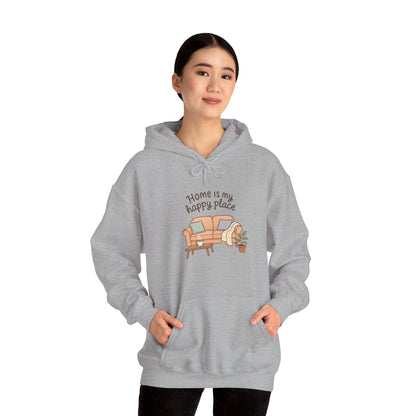 Hooded Sweatshirt - 'Home Is My Happy Place' Design Boho Wear