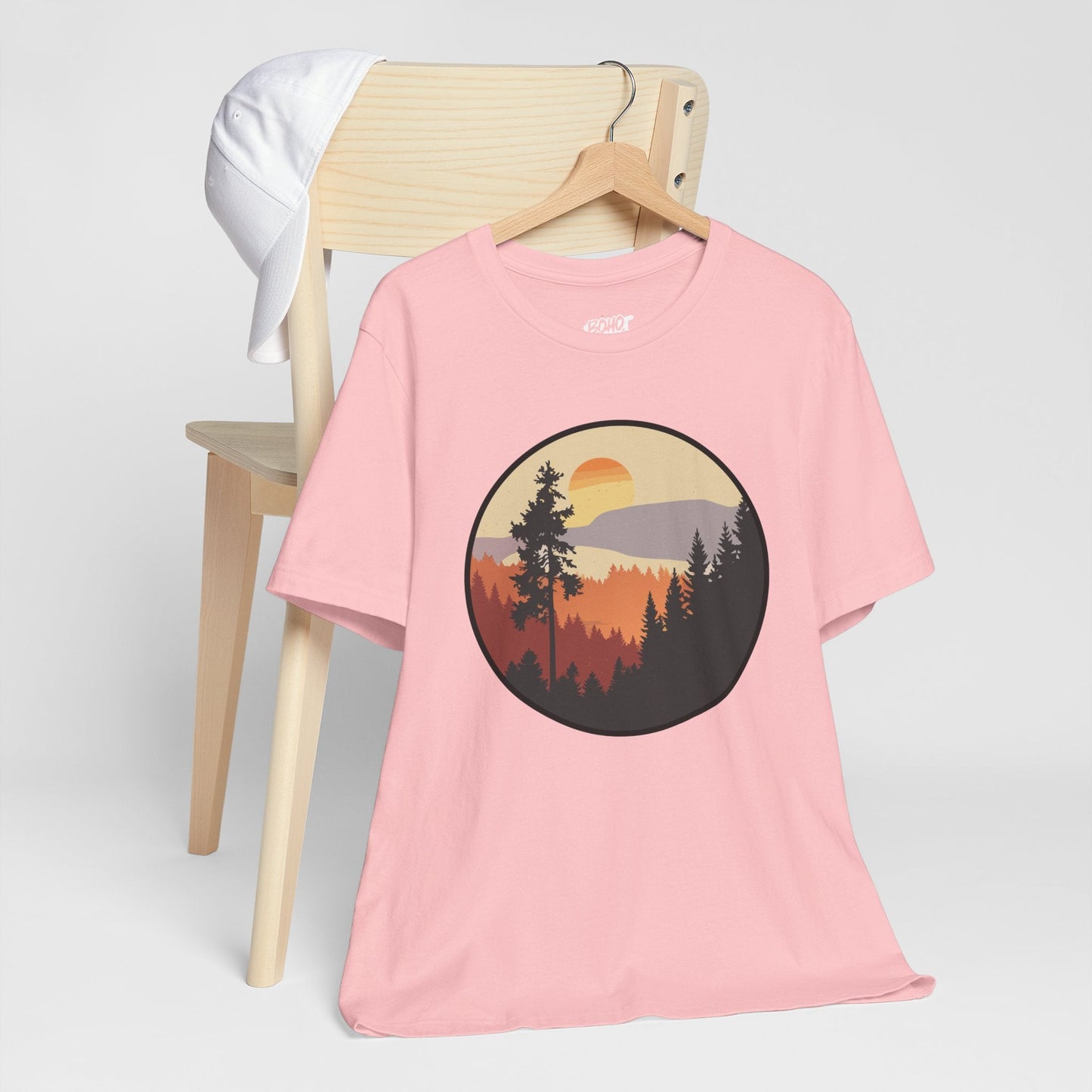 Sunset Forest Unisex Tee | Nature Lover Shirt, Hiking Apparel, Outdoor Gift, Eco-Friendly Fashion, Casual Wear Boho Wear