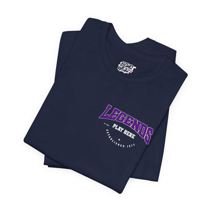 Legends Play Here Tee, Casual Unisex T-Shirt, Gift for Gamers, Birthday, Sports Fan Apparel, Comfortable Everyday Wear Boho Wear