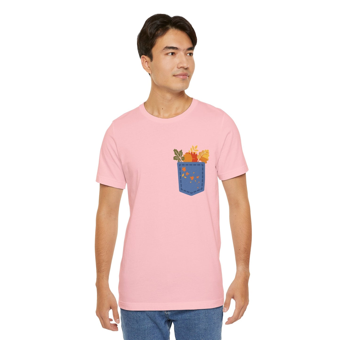 Pocket Boho Tee - Funny Botanic Autumn Design Boho Wear