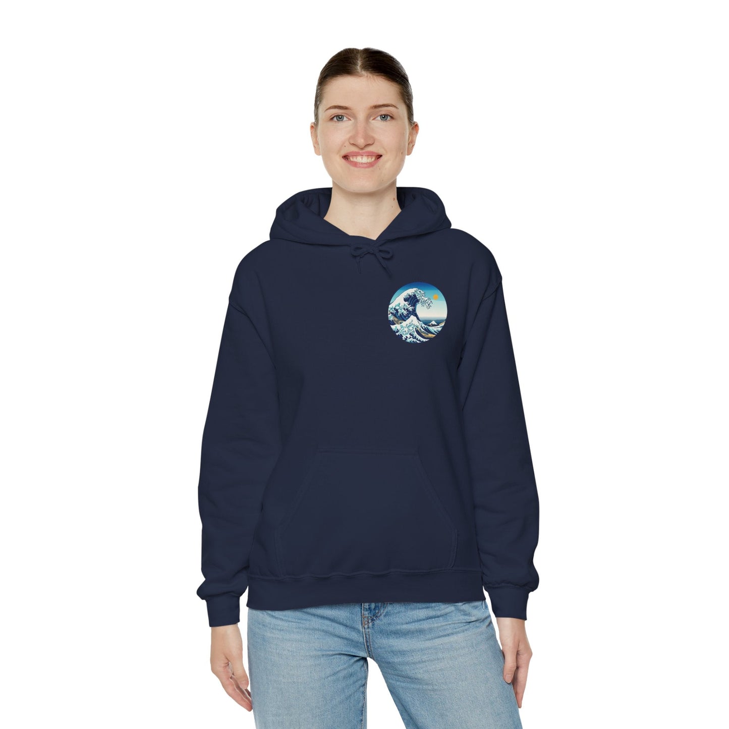 Ocean Wave Graphic Hoodie, Cozy Unisex Sweatshirt, Nature Lover Gift, Beach Vibes Apparel, Art-Inspired Clothing Boho Wear