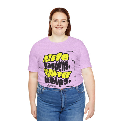 Coffee Lover T-Shirt - Life happens Coffee helps Boho Wear