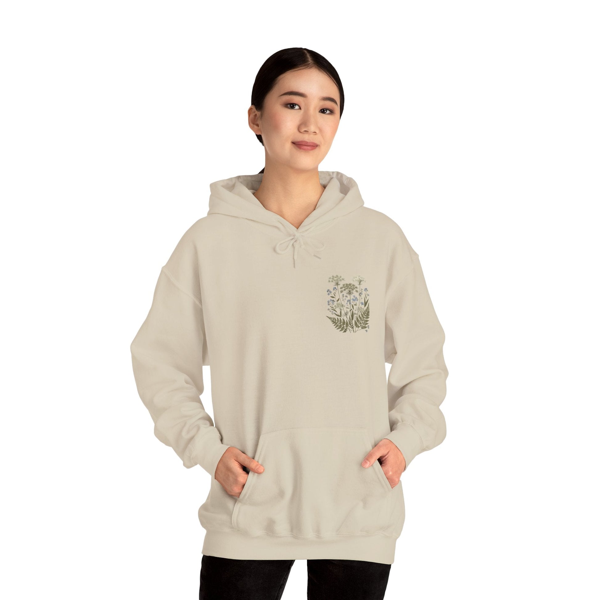 Botanical Print Unisex Hoodie - Embrace Nature Boho Wear