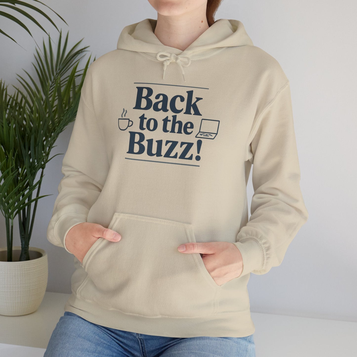 Hooded Sweatshirt - 'back to the buzz' Design Printify