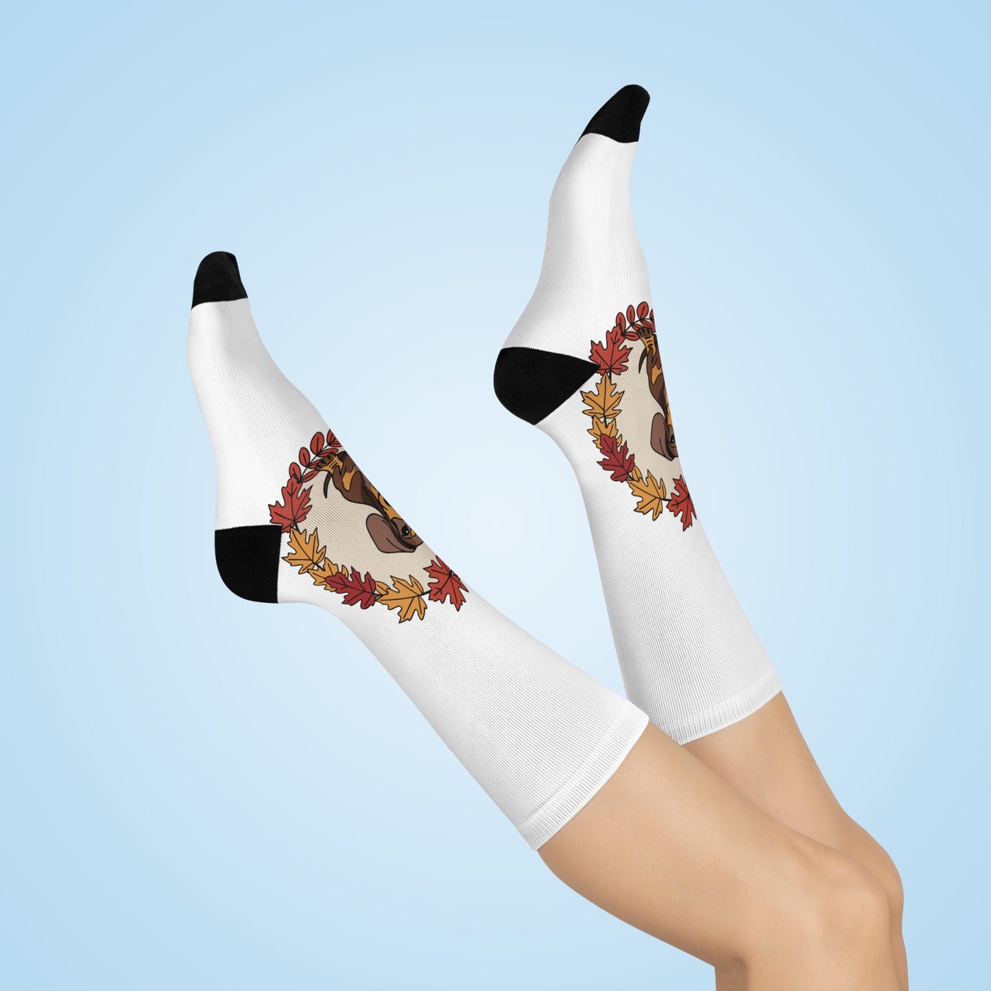 Autumn Dog Lover Crew Socks Printify