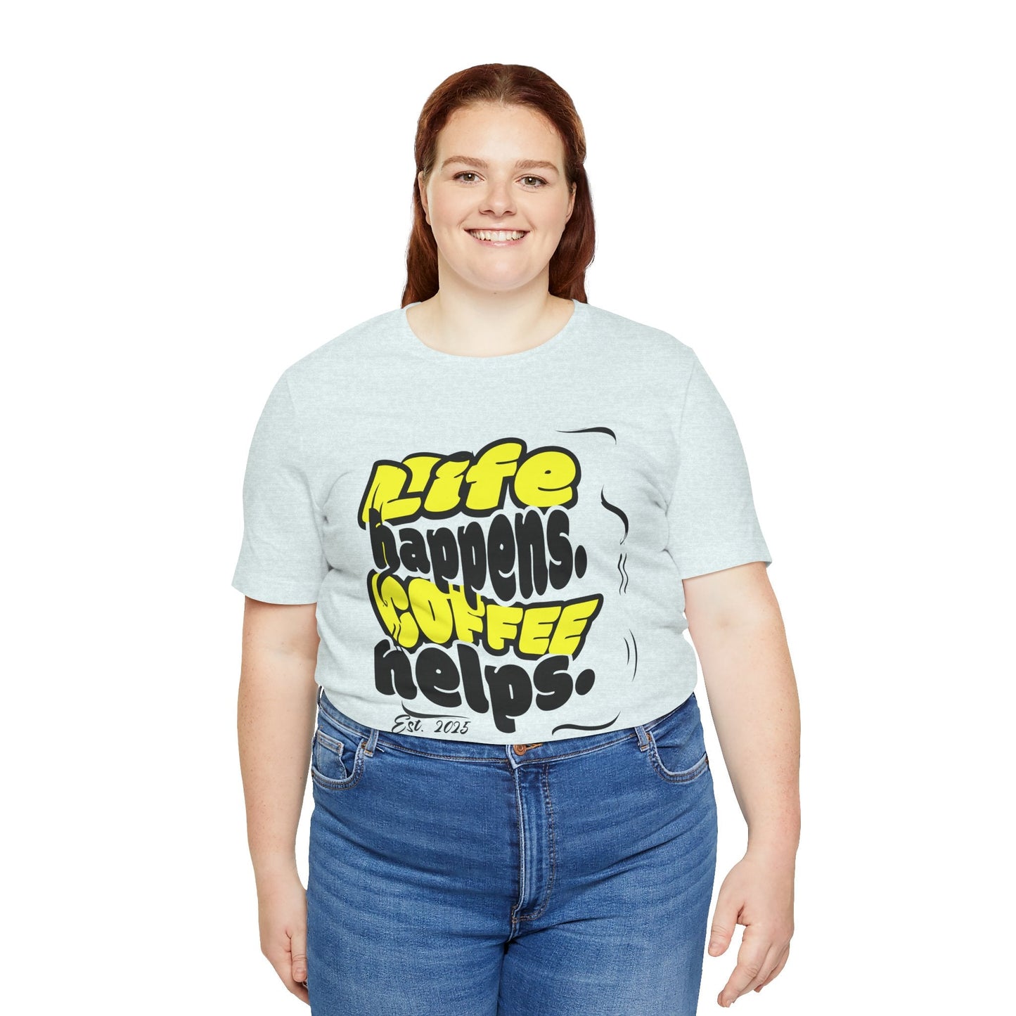 Coffee Lover T-Shirt - Life happens Coffee helps Boho Wear