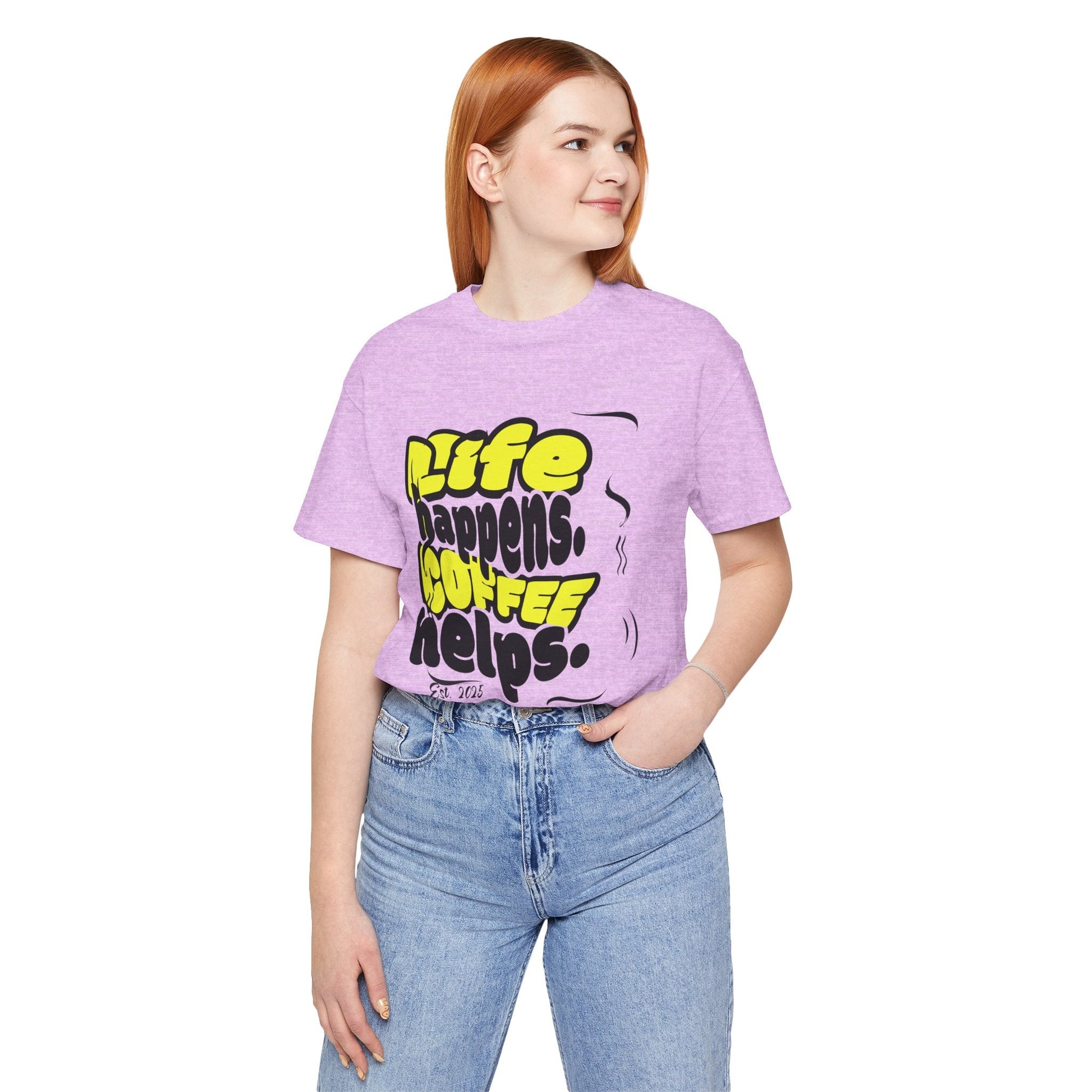 Coffee Lover T-Shirt - Life happens Coffee helps Boho Wear