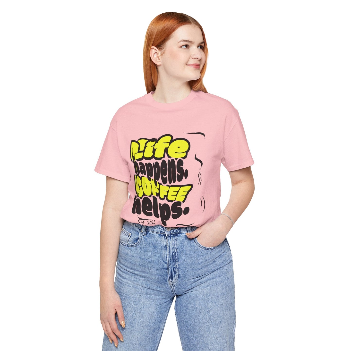 Coffee Lover T-Shirt - Life happens Coffee helps Boho Wear