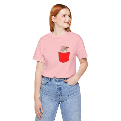 Pocket and Dry Flowers Tee Boho Wear