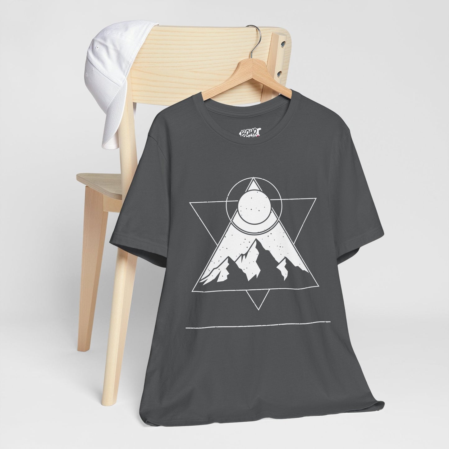 Mountain Sun Graphic Tee, Nature Lover Shirt, Outdoorsy Gift, Bohemian Style T-Shirt, Adventure, Unisex Jet Black Tee Printify