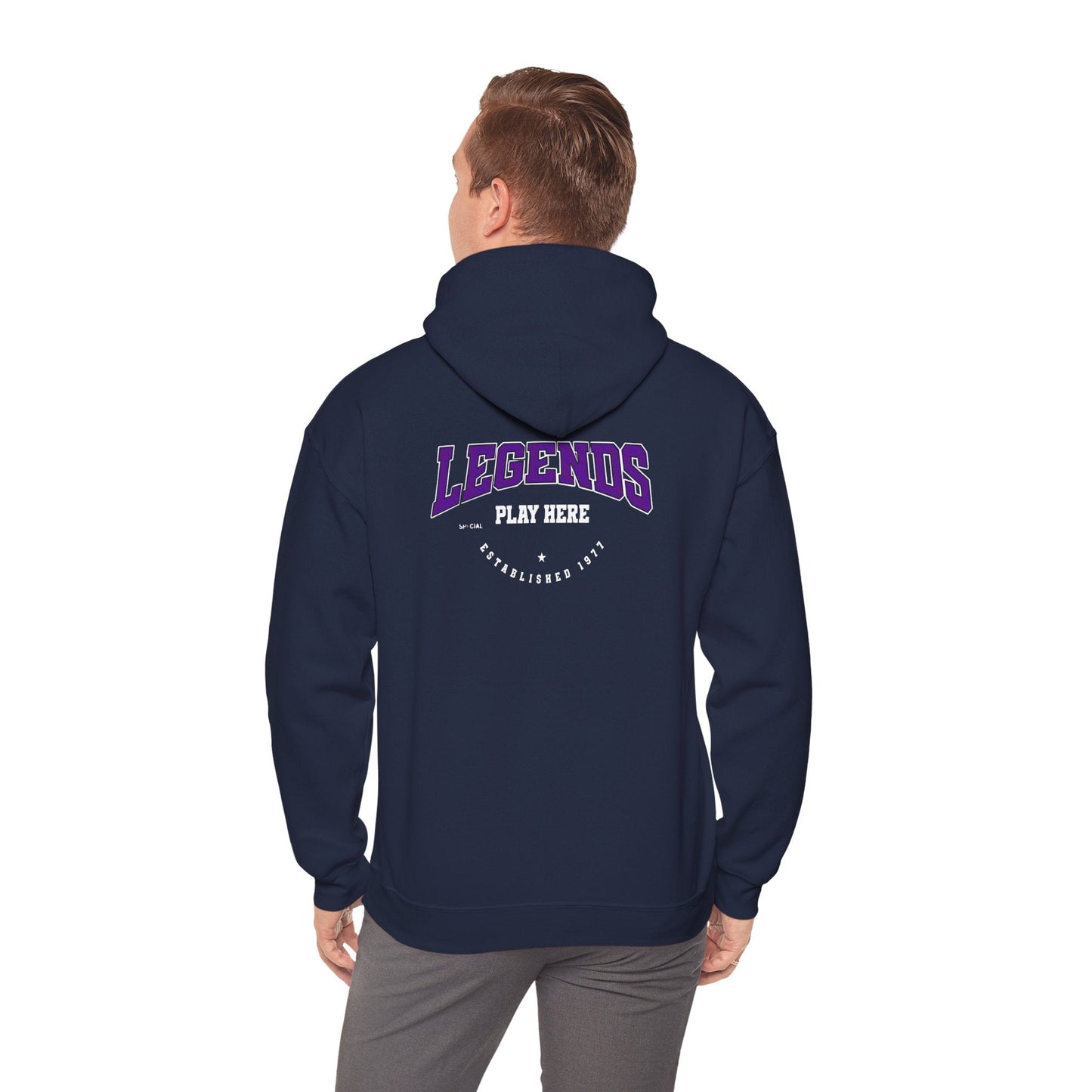 Legends Play Here Hoodie | Unisex Heavy Blend™ Sweatshirt for Gamers, Casual Wear, Friends Gatherings, Cozy Gift Ideas, Unique Style Boho Wear