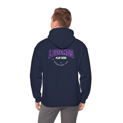 Legends Play Here Hoodie | Unisex Heavy Blend™ Sweatshirt for Gamers, Casual Wear, Friends Gatherings, Cozy Gift Ideas, Unique Style Boho Wear