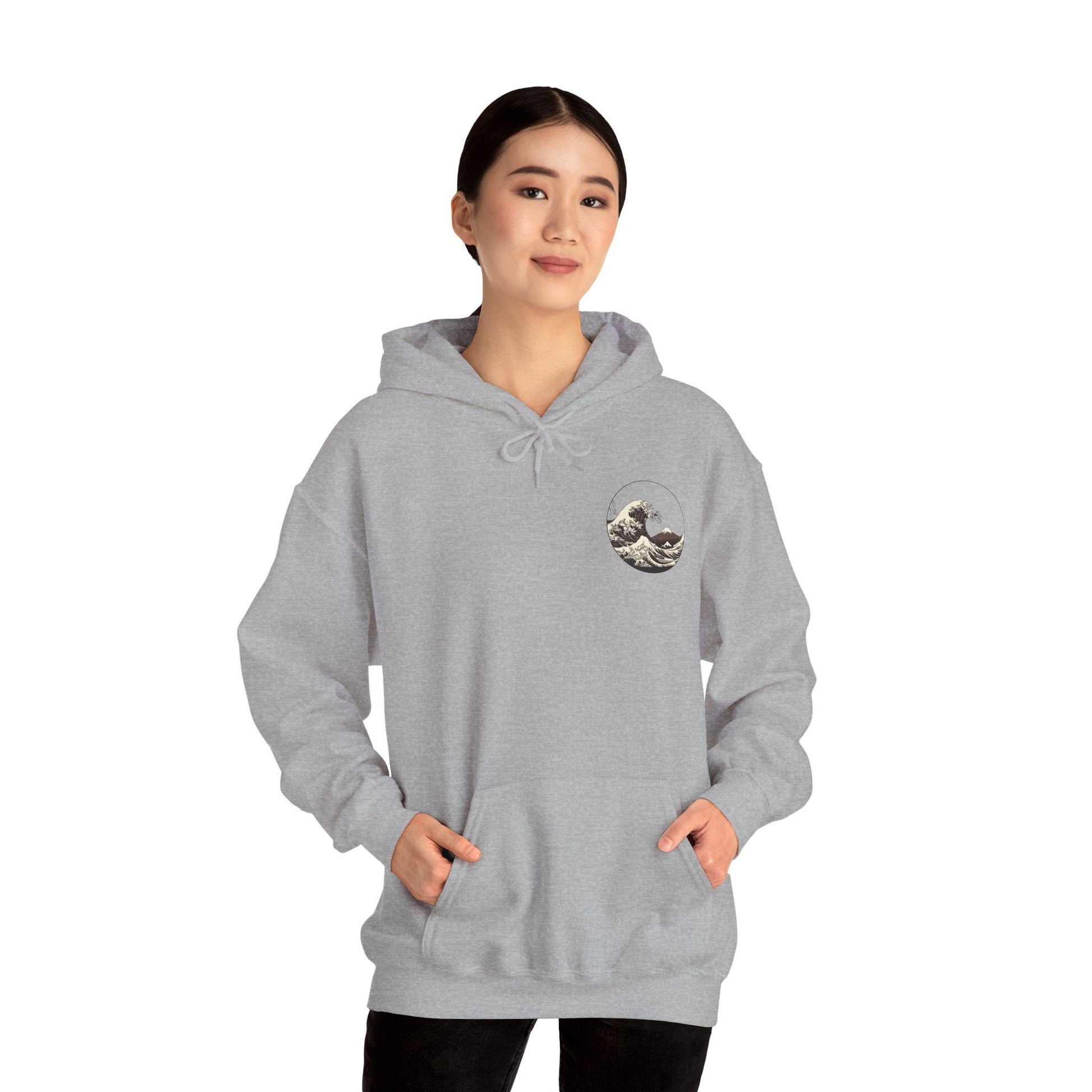 Ocean Wave Graphic Hoodie, Unisex Sweatshirt Gift, Beach Lover Apparel, Cozy Layering, Nature-Inspired Gift Printify