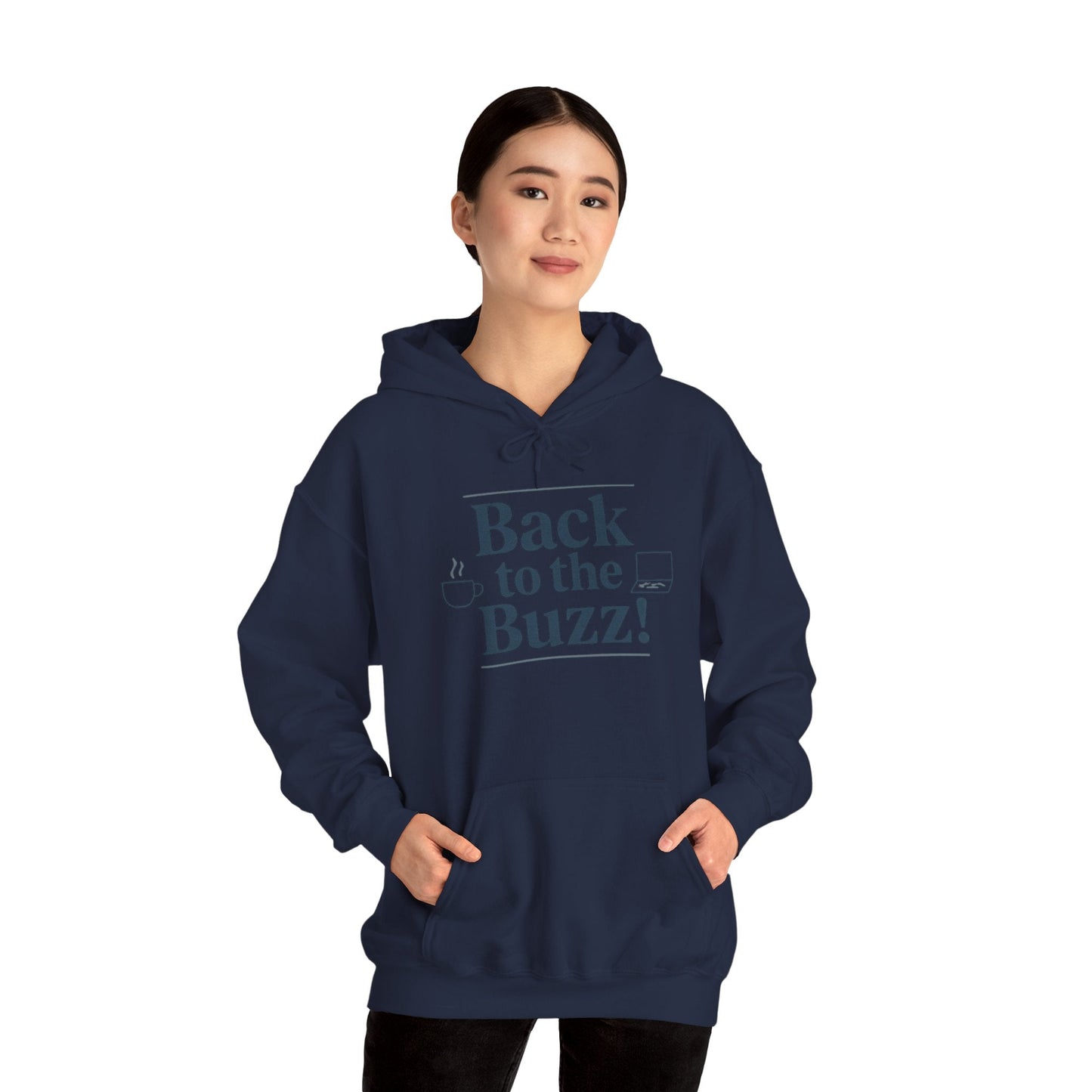 Hooded Sweatshirt - 'back to the buzz' Design Printify