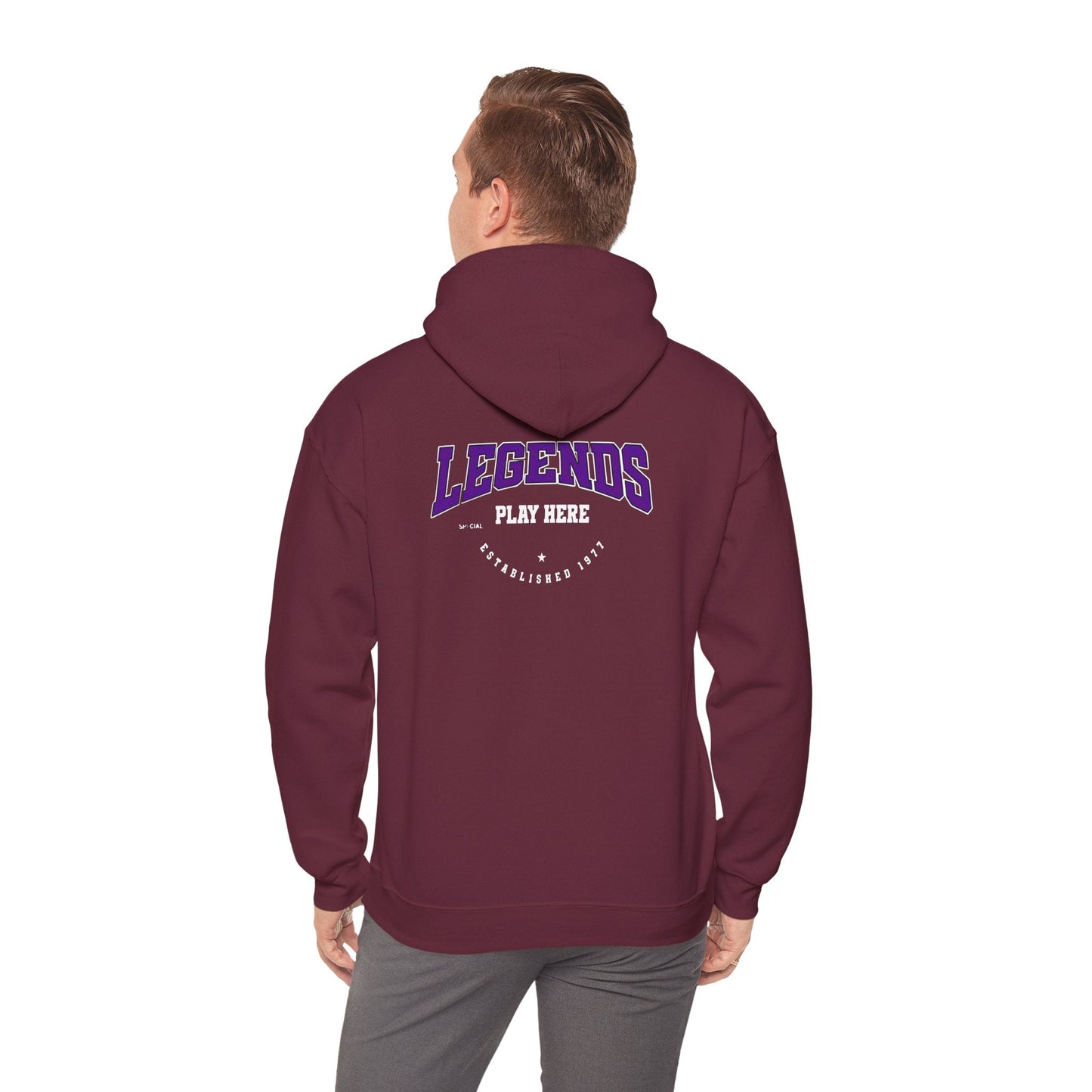 Legends Play Here Hoodie | Unisex Heavy Blend™ Sweatshirt for Gamers, Casual Wear, Friends Gatherings, Cozy Gift Ideas, Unique Style Boho Wear