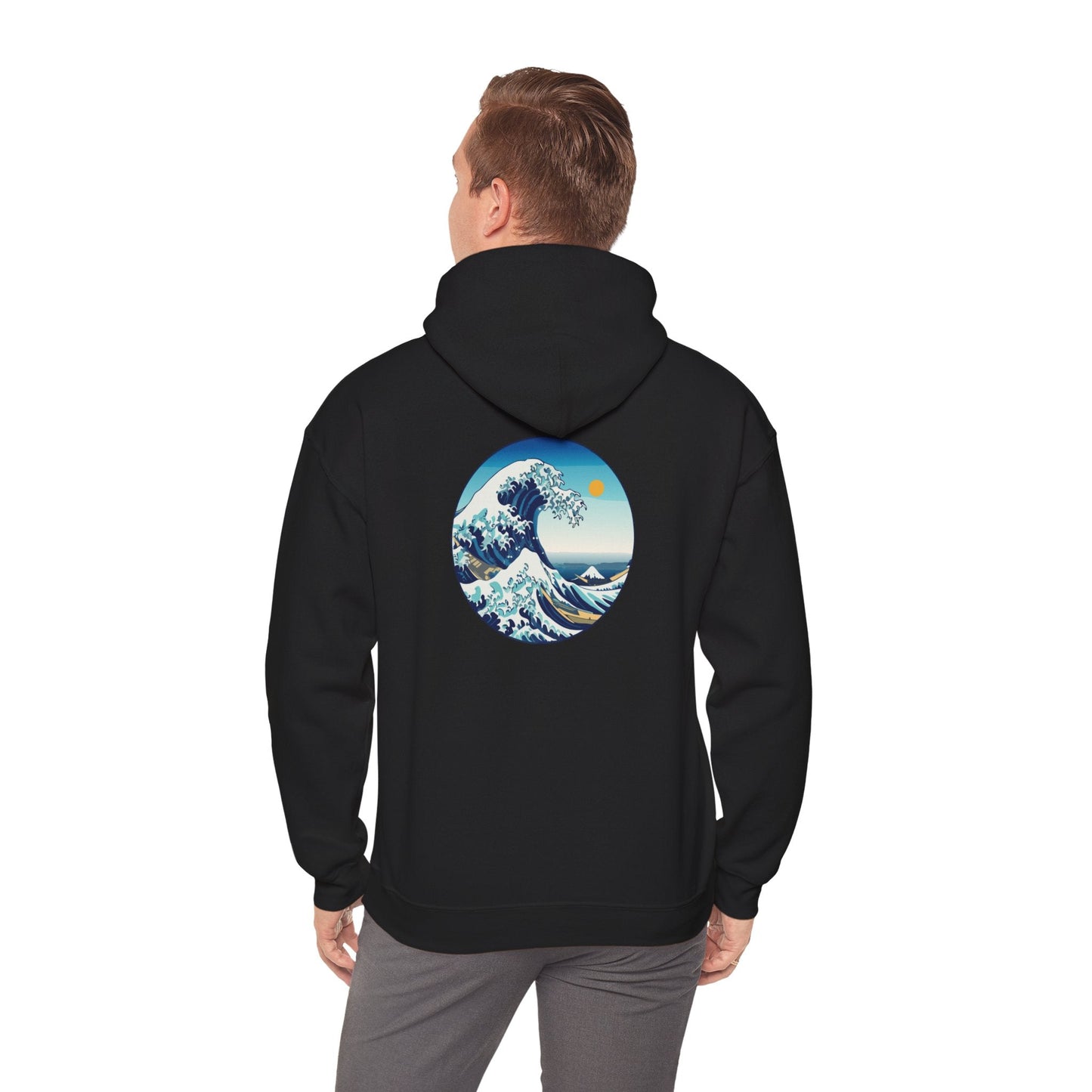 Ocean Wave Graphic Hoodie, Cozy Unisex Sweatshirt, Nature Lover Gift, Beach Vibes Apparel, Art-Inspired Clothing Printify