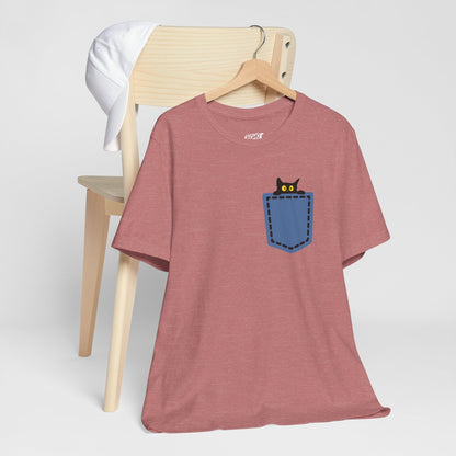 Cat Pocket Tee Printify