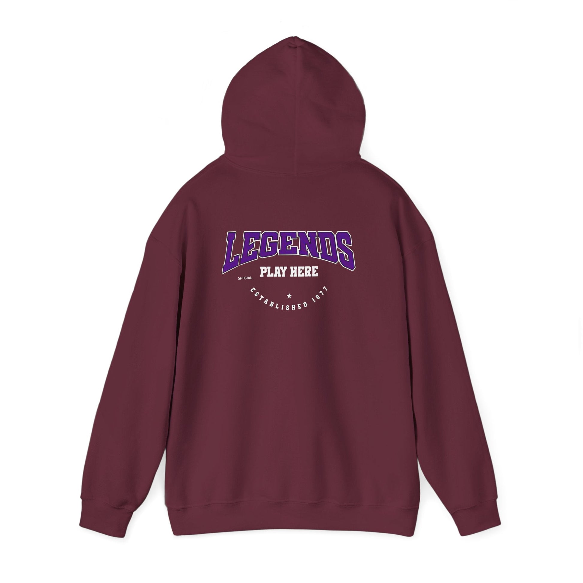 Legends Play Here Hoodie | Unisex Heavy Blend™ Sweatshirt for Gamers, Casual Wear, Friends Gatherings, Cozy Gift Ideas, Unique Style Boho Wear