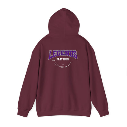 Legends Play Here Hoodie | Unisex Heavy Blend™ Sweatshirt for Gamers, Casual Wear, Friends Gatherings, Cozy Gift Ideas, Unique Style Boho Wear