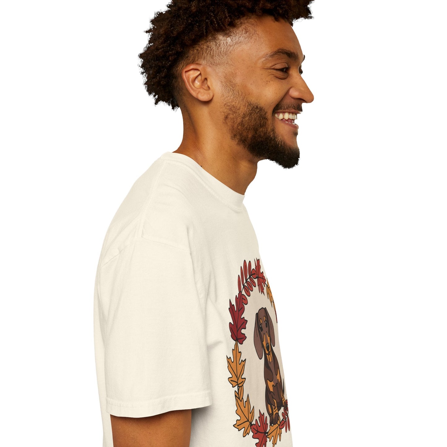 Autumn Dachshund T-Shirt, Fall Dog Lover Tee, Unisex Garment-Dyed Shirt, Cute Pet Apparel, Cozy Seasonal Gift Boho Wear