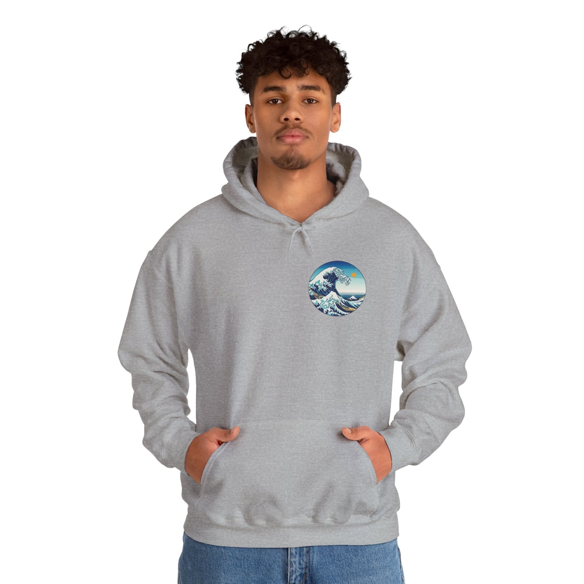 Ocean Wave Graphic Hoodie, Cozy Unisex Sweatshirt, Nature Lover Gift, Beach Vibes Apparel, Art-Inspired Clothing Boho Wear