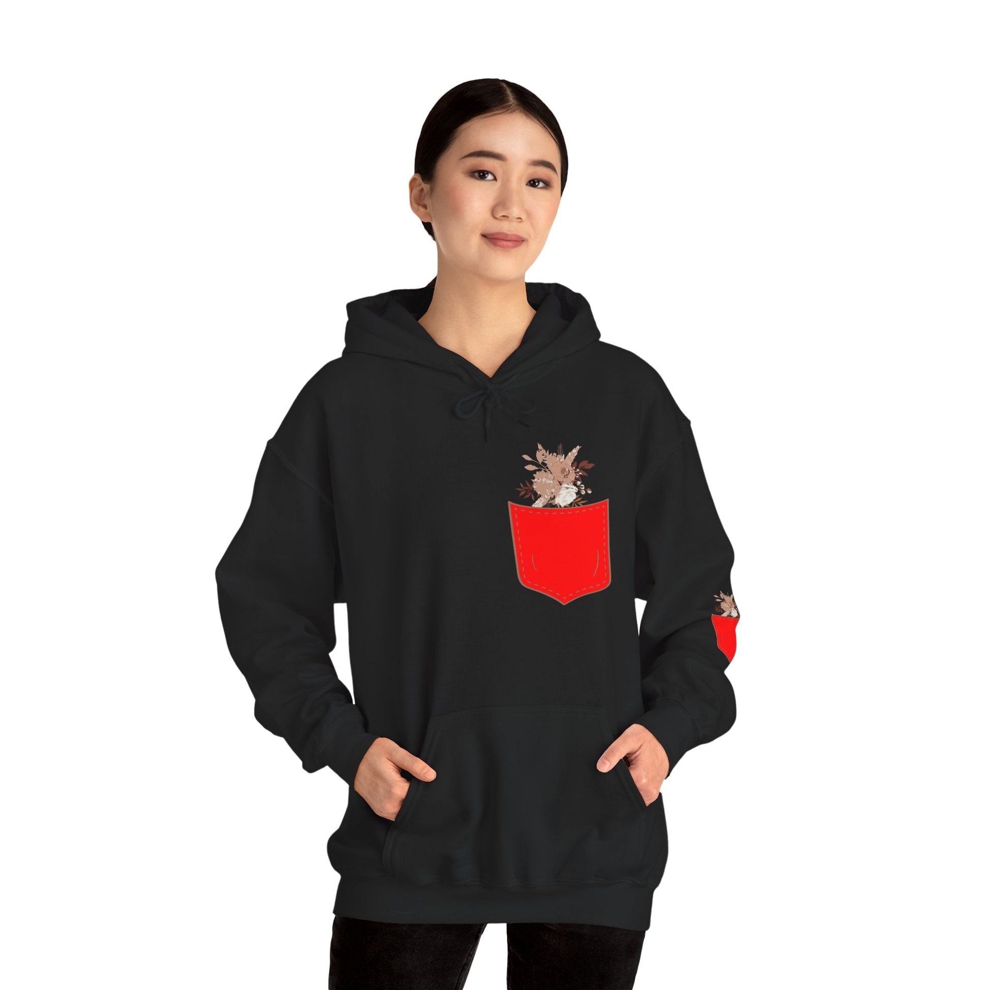 Funny Botanic Autumn Unisex Hoodie Sweatshirt with Pocket Flowers Printify