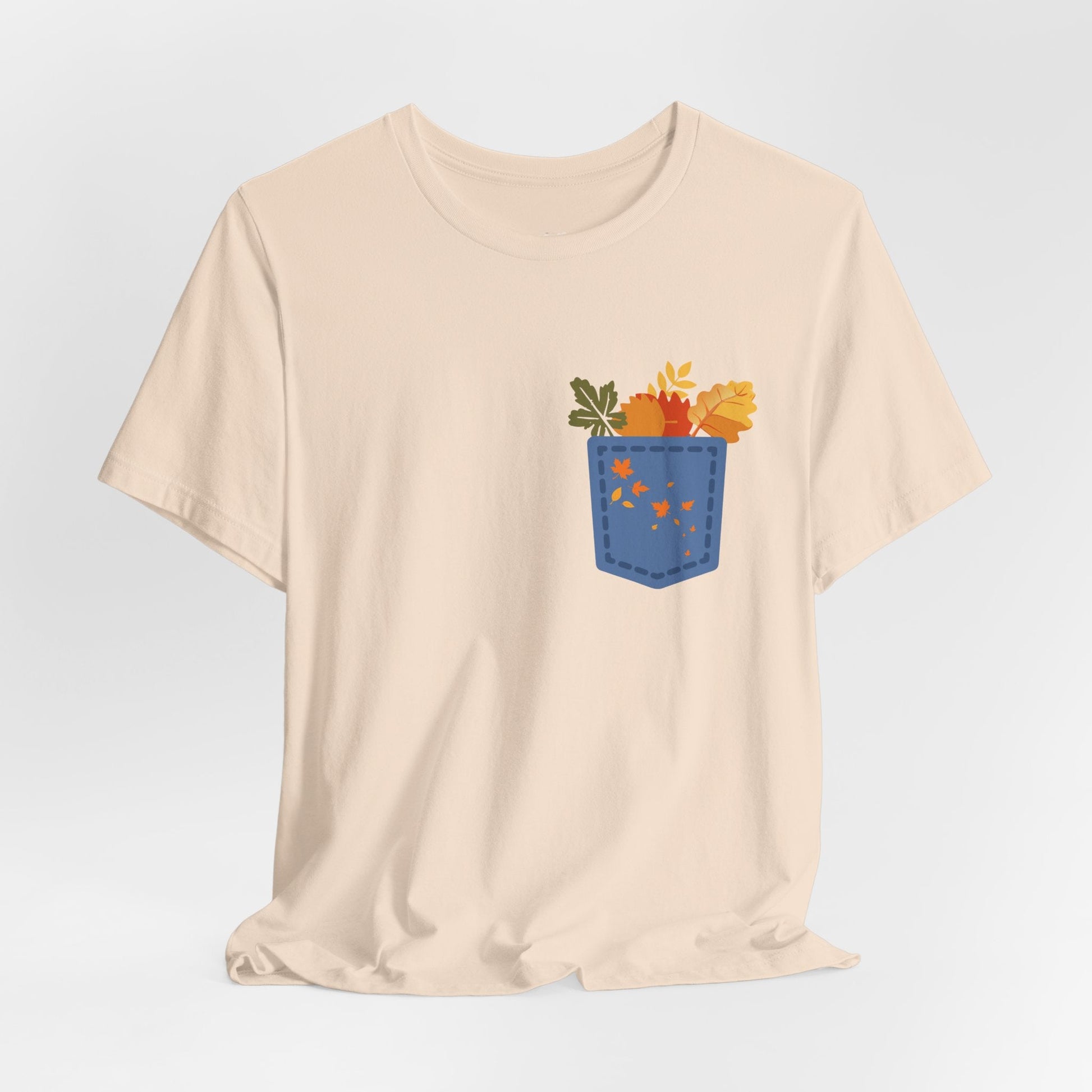 Pocket Boho Tee - Funny Botanic Autumn Design Printify