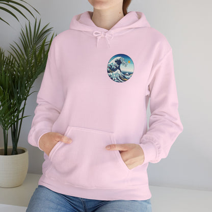 Ocean Wave Graphic Hoodie, Cozy Unisex Sweatshirt, Nature Lover Gift, Beach Vibes Apparel, Art-Inspired Clothing Boho Wear