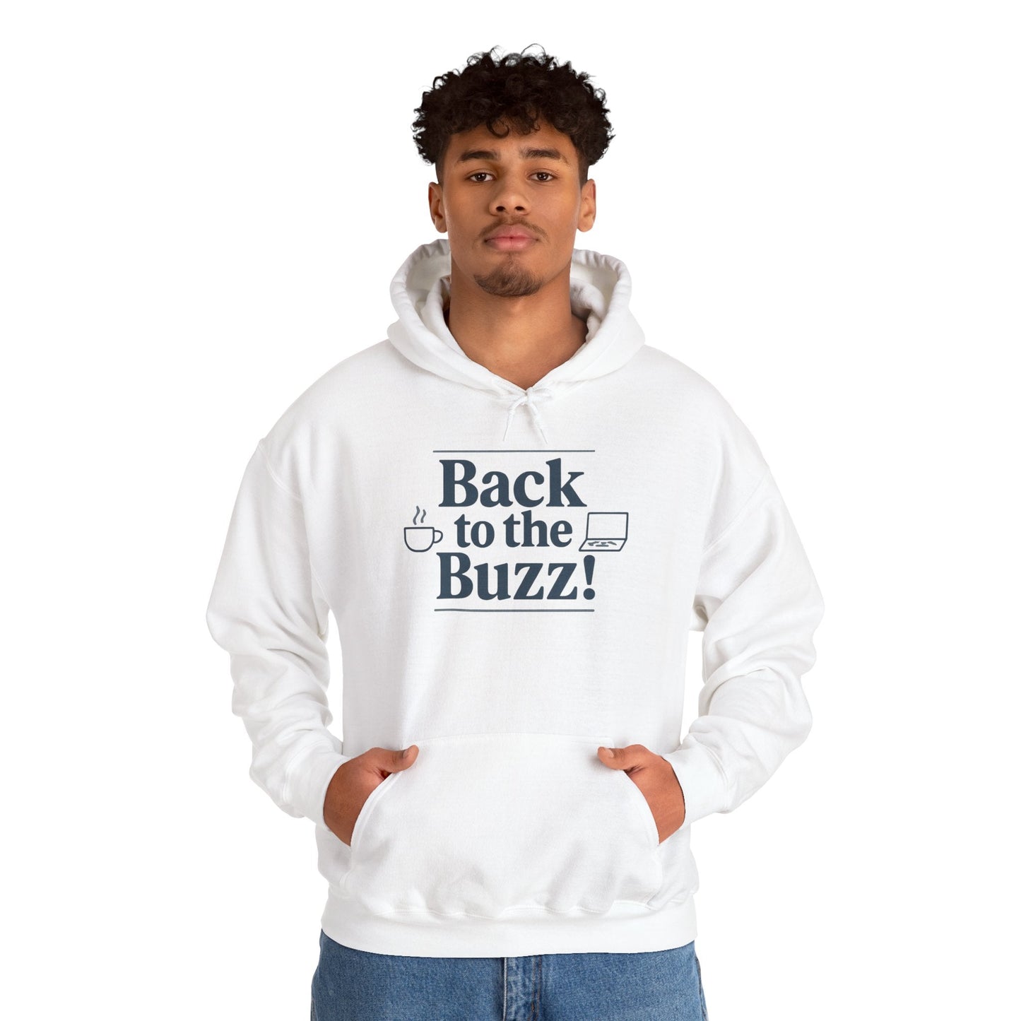Hooded Sweatshirt - 'back to the buzz' Design Printify