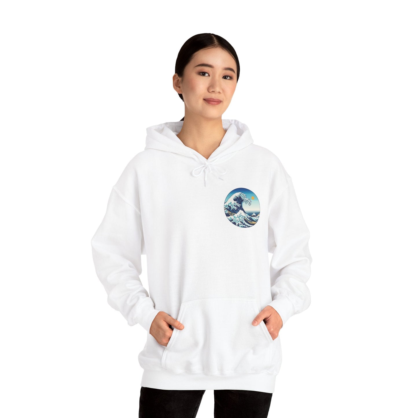 Ocean Wave Graphic Hoodie, Cozy Unisex Sweatshirt, Nature Lover Gift, Beach Vibes Apparel, Art-Inspired Clothing Printify