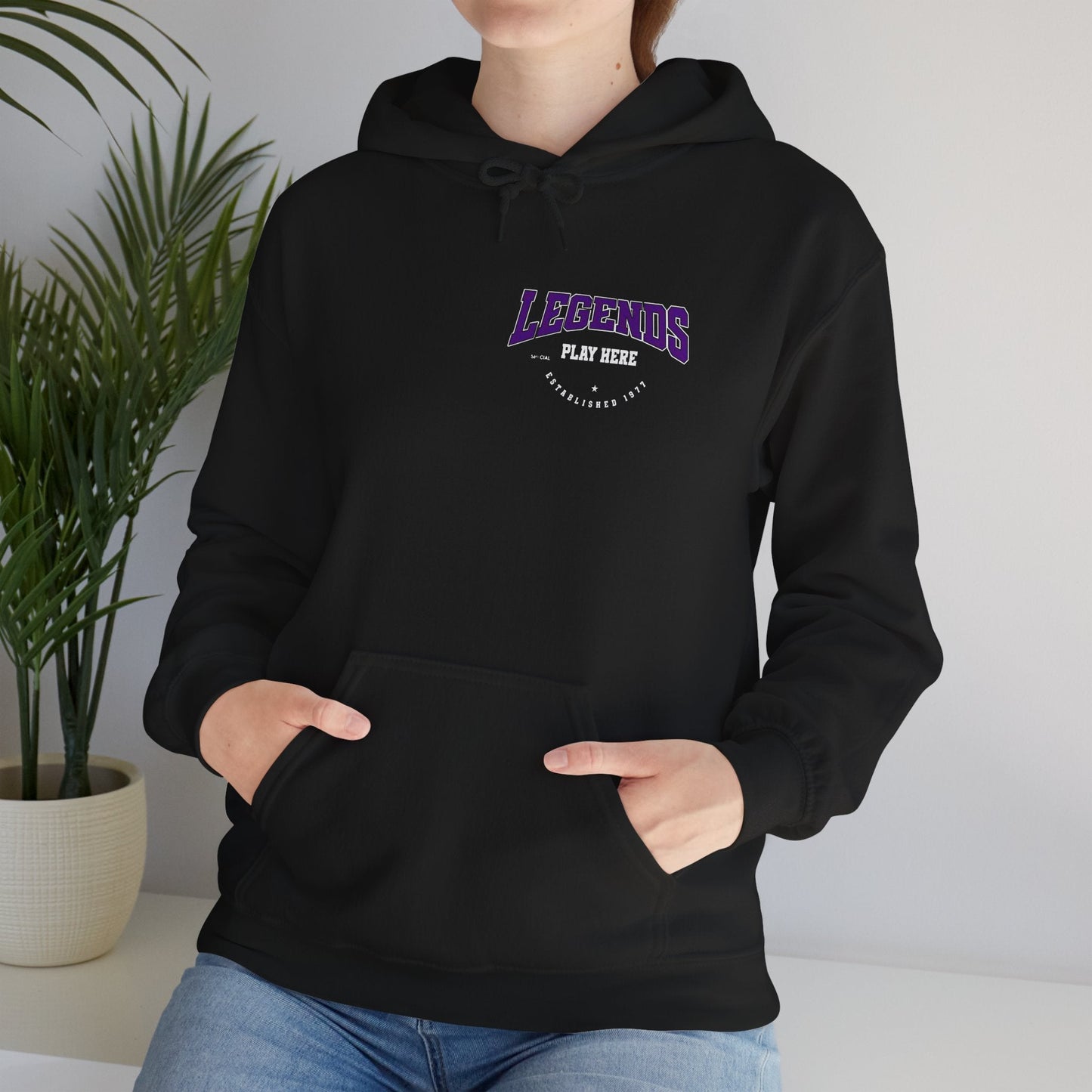 Legends Play Here Hoodie | Unisex Heavy Blend™ Sweatshirt for Gamers, Casual Wear, Friends Gatherings, Cozy Gift Ideas, Unique Style Boho Wear
