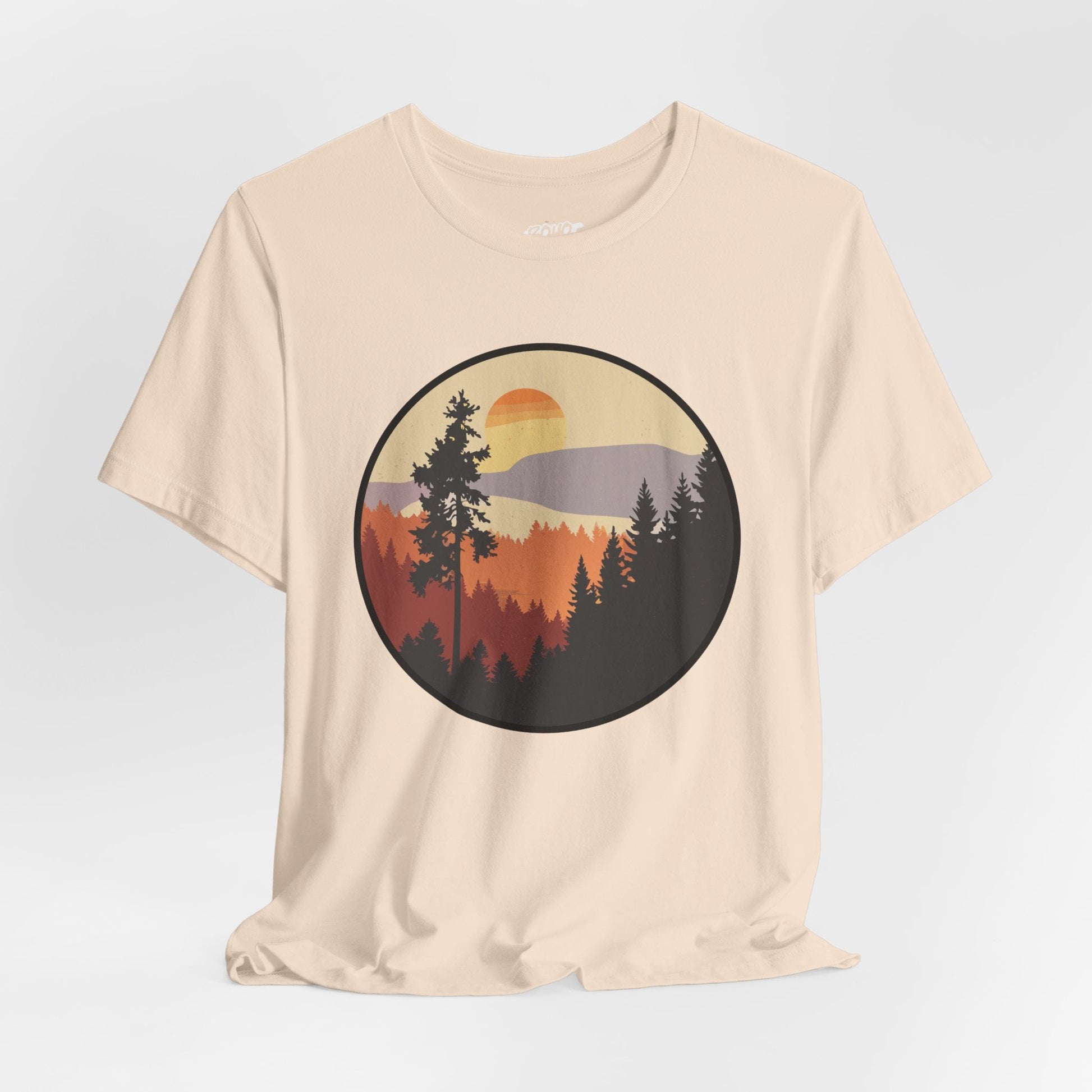Sunset Forest Unisex Tee | Nature Lover Shirt, Hiking Apparel, Outdoor Gift, Eco-Friendly Fashion, Casual Wear Boho Wear