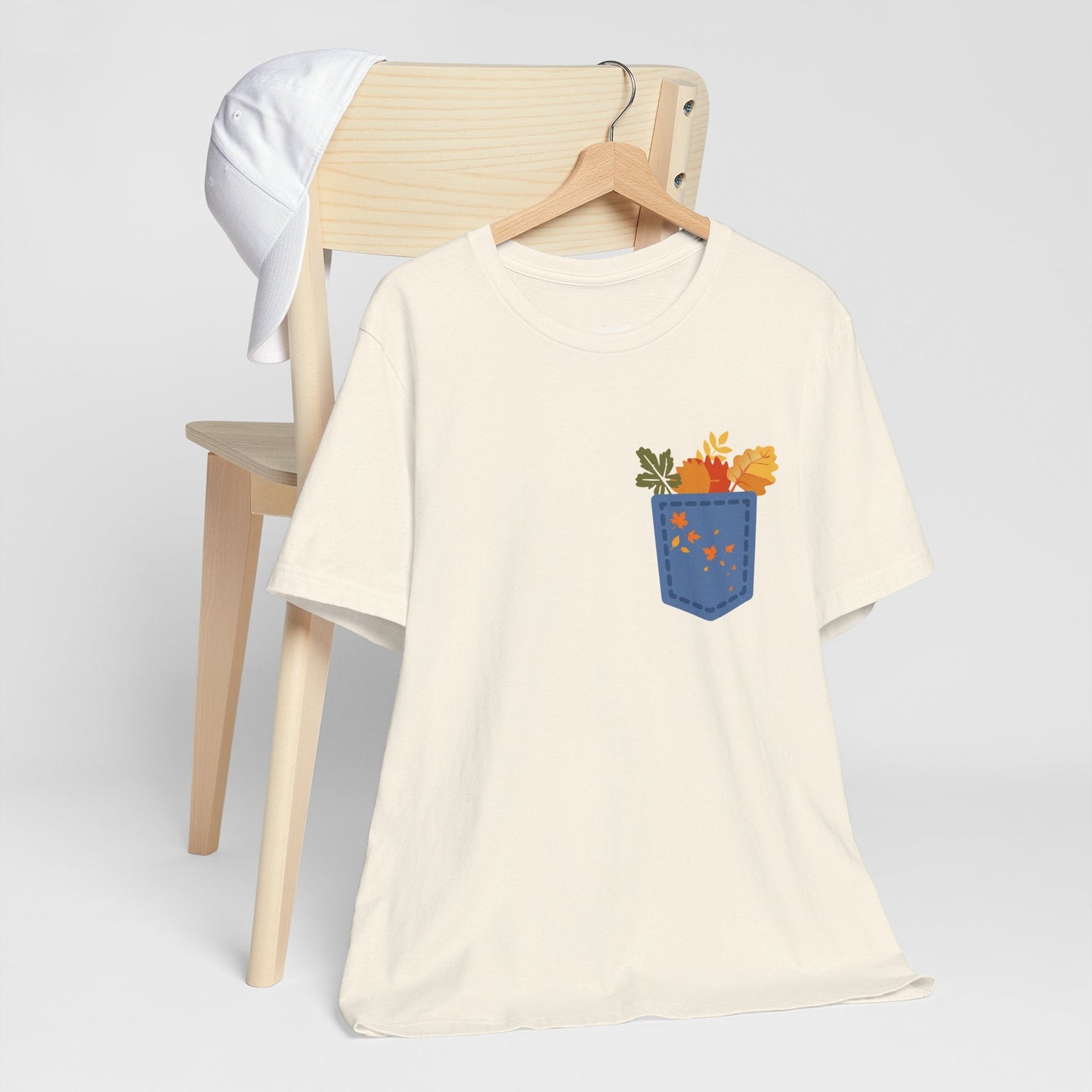 Pocket Boho Tee - Funny Botanic Autumn Design Printify