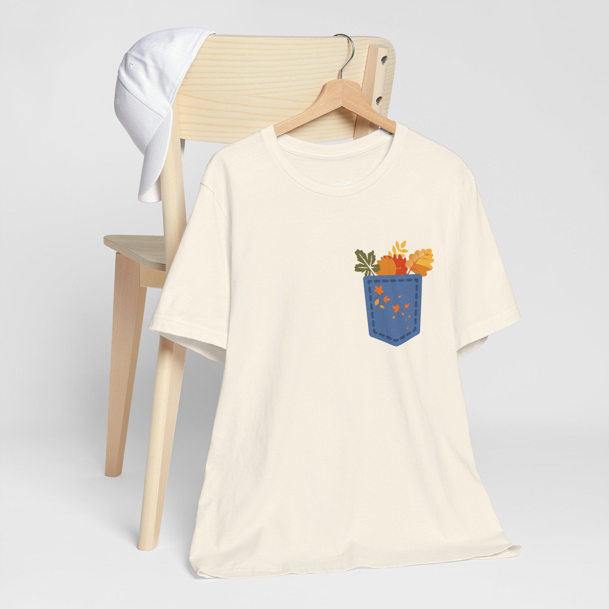 Pocket Boho Tee - Funny Botanic Autumn Design Printify