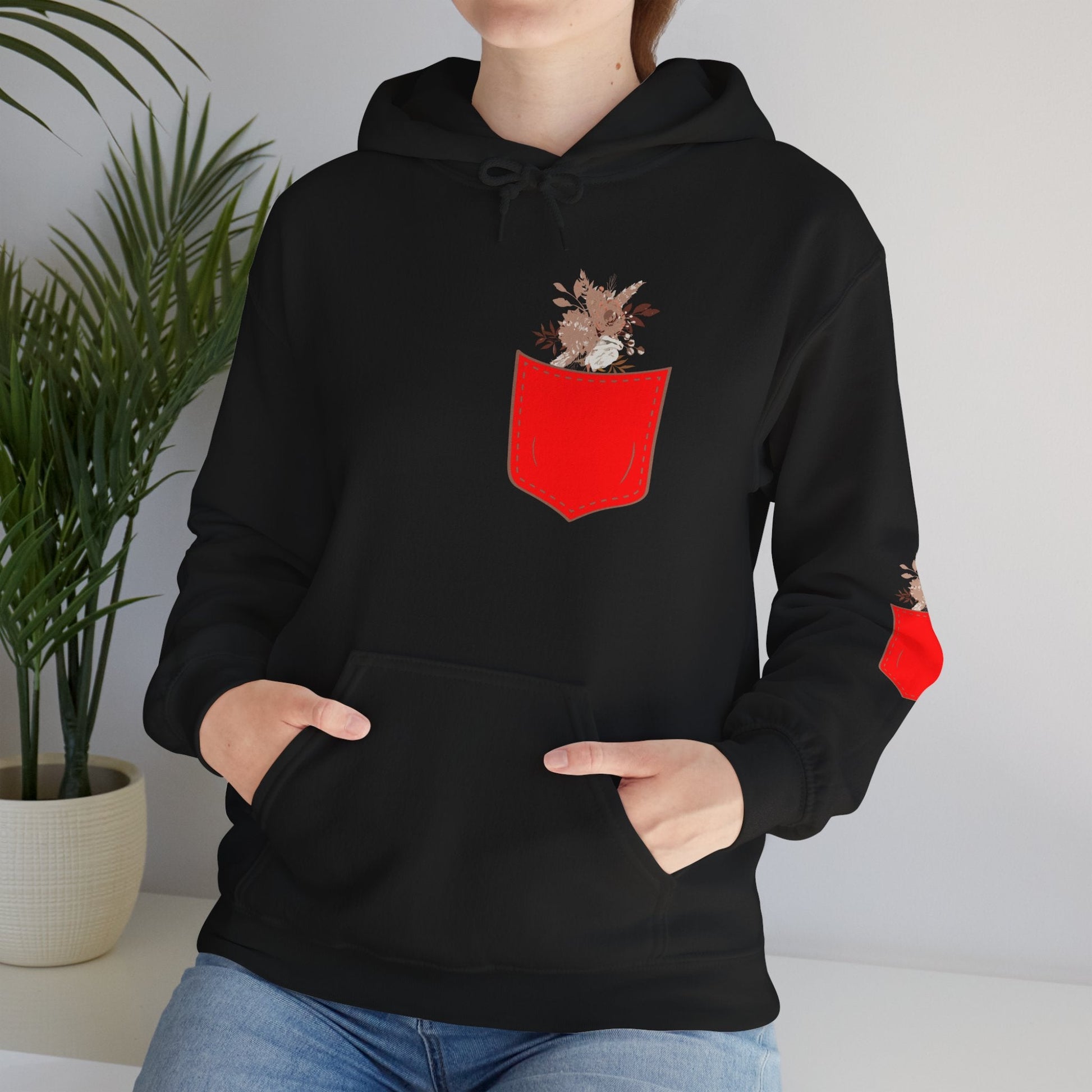 Funny Botanic Autumn Unisex Hoodie Sweatshirt with Pocket Flowers Printify