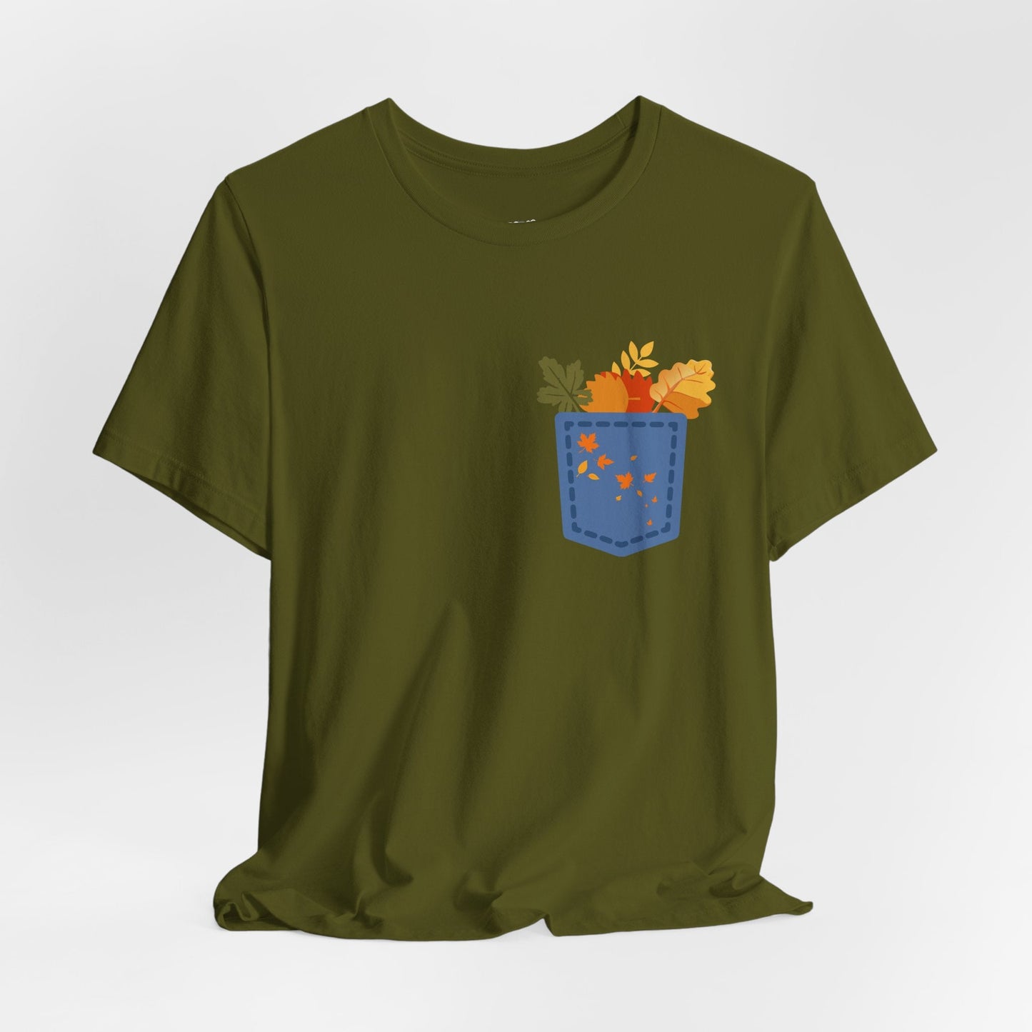 Pocket Boho Tee - Funny Botanic Autumn Design Printify