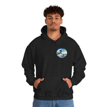 Ocean Wave Graphic Hoodie, Cozy Unisex Sweatshirt, Nature Lover Gift, Beach Vibes Apparel, Art-Inspired Clothing Printify