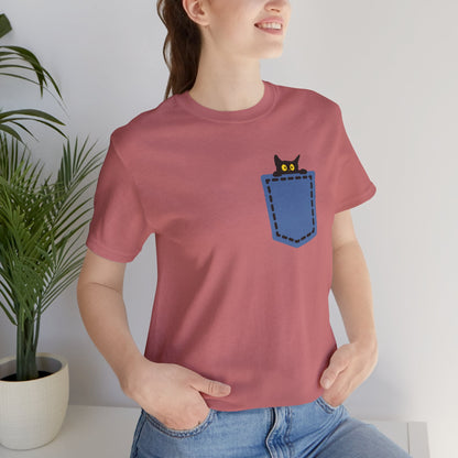 Cat Pocket Tee Printify