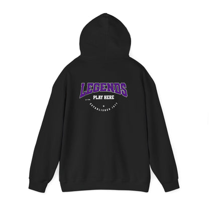 Legends Play Here Hoodie | Unisex Heavy Blend™ Sweatshirt for Gamers, Casual Wear, Friends Gatherings, Cozy Gift Ideas, Unique Style Boho Wear