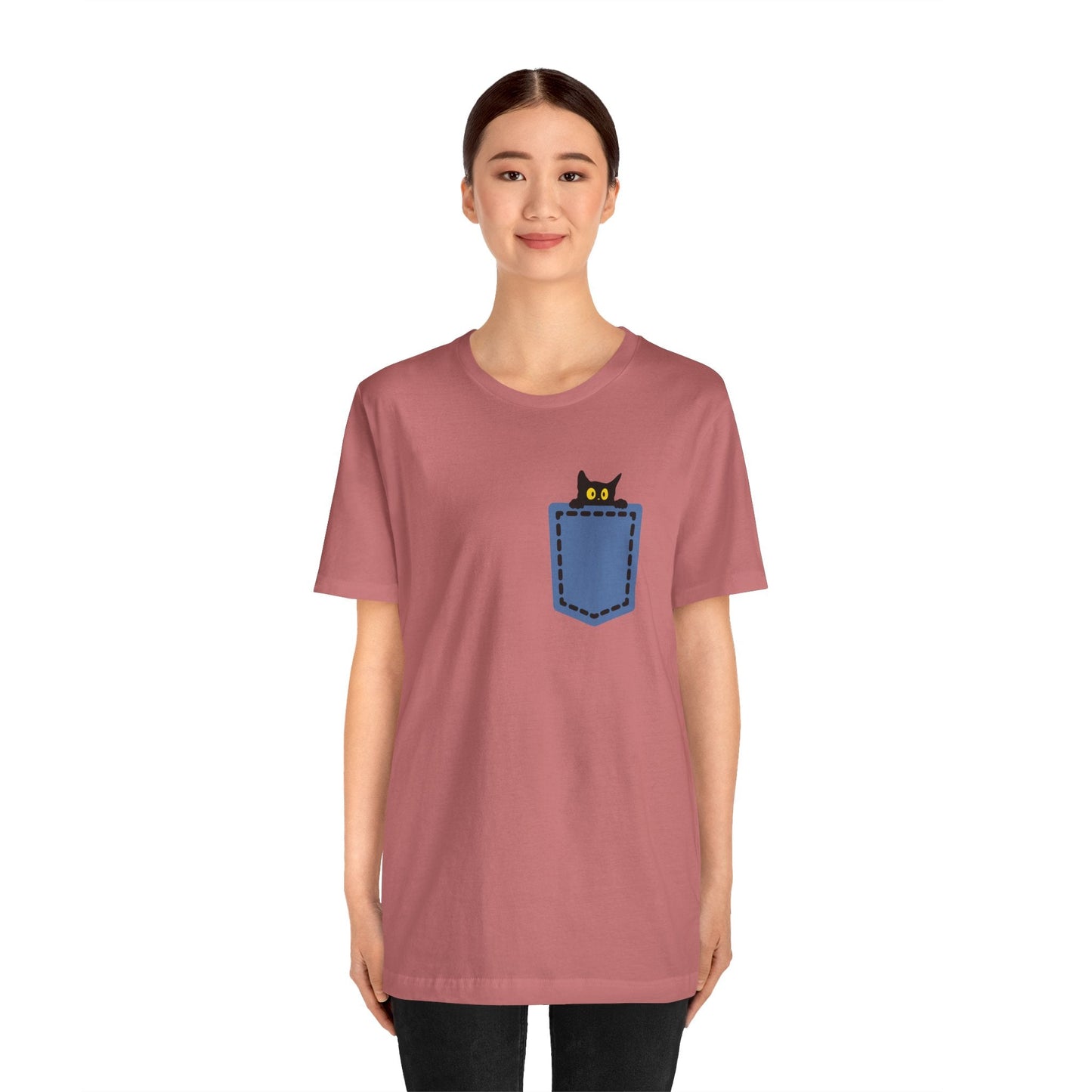 Cat Pocket Tee Printify