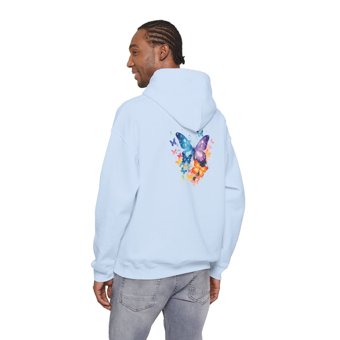 Colorful Butterfly Hoodie - Artistic Unisex Sweatshirt for Spring Adventures Printify
