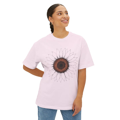 Sunflower Boho Oversized Tee - Funny Unisex T-Shirt Printify