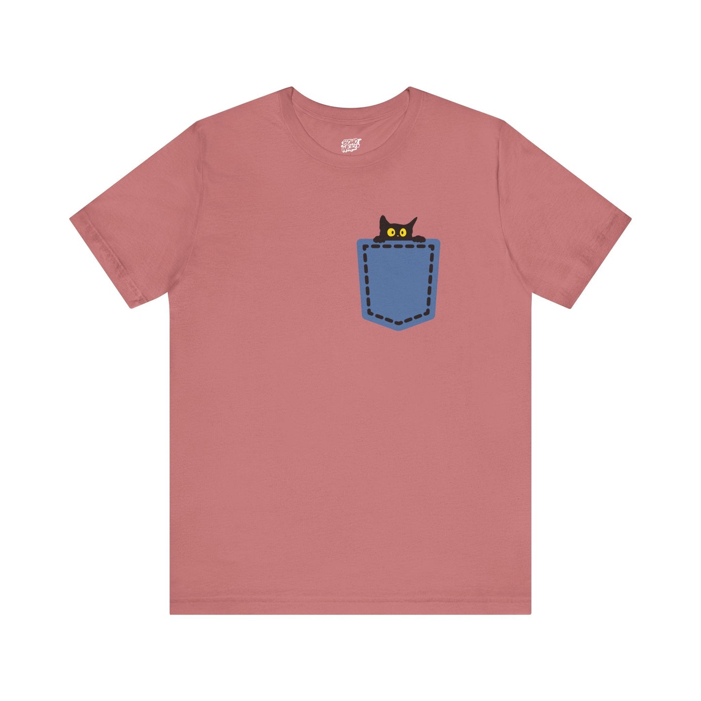 Cat Pocket Tee Printify