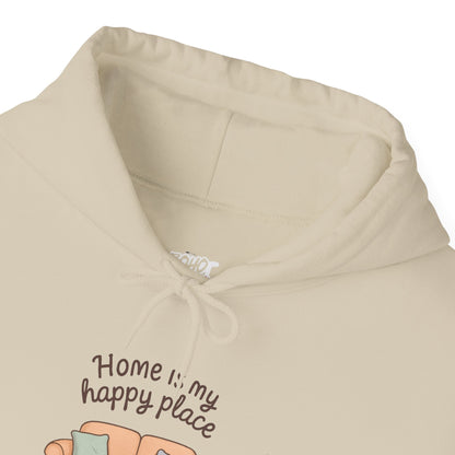 Hooded Sweatshirt - 'Home Is My Happy Place' Design Boho Wear