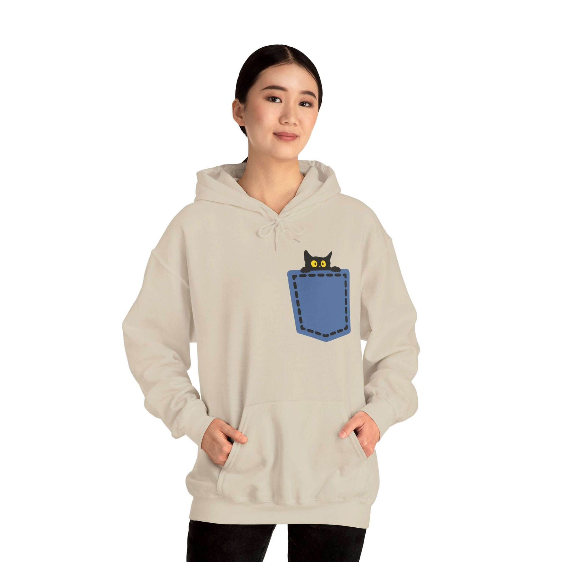 Cat Pocket Hoodie | Cute Cat Lover Gift, Unisex Printify