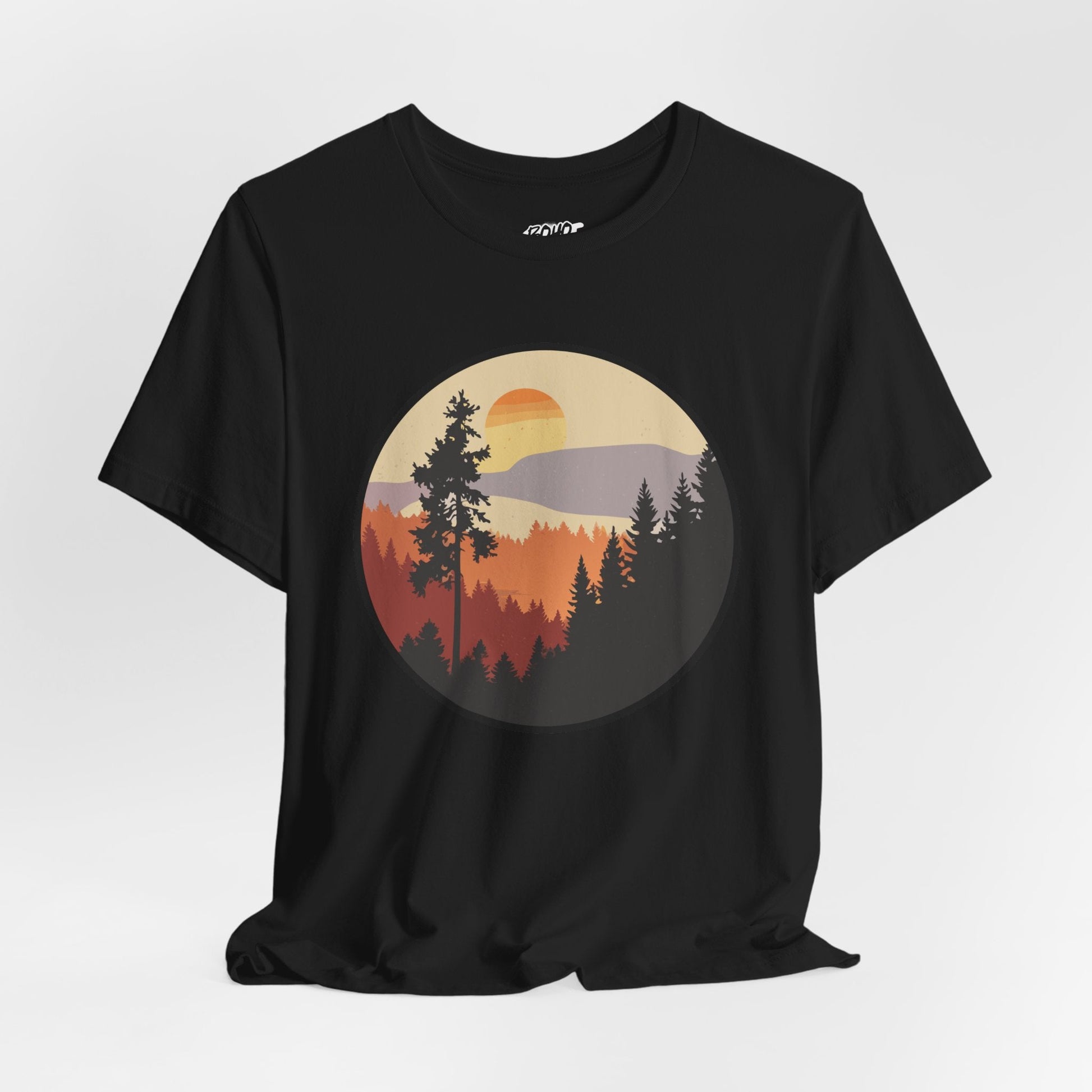 Sunset Forest Unisex Tee | Nature Lover Shirt, Hiking Apparel, Outdoor Gift, Eco-Friendly Fashion, Casual Wear Boho Wear